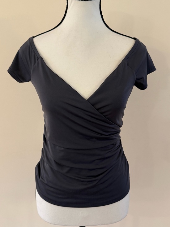 Express Tops - Express Black Wrap-Style Short Sleeve Top size small